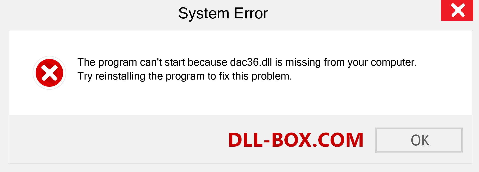  dac36.dll file is missing?. Download for Windows 7, 8, 10 - Fix  dac36 dll Missing Error on Windows, photos, images